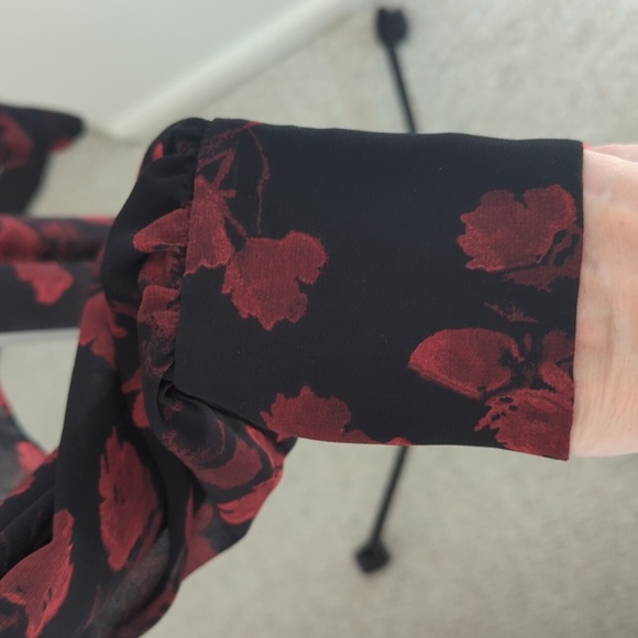 Zara Sheer Blouse With Bow - Picture 7 of 7